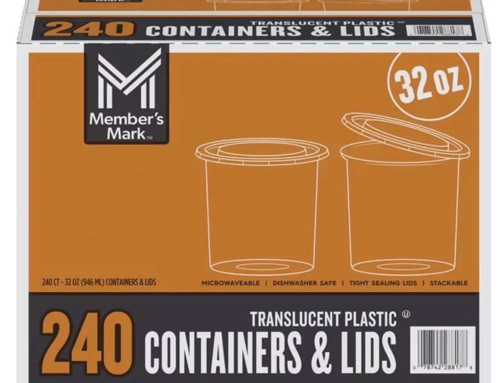 Deli Plastic Containers With Lids 32ct