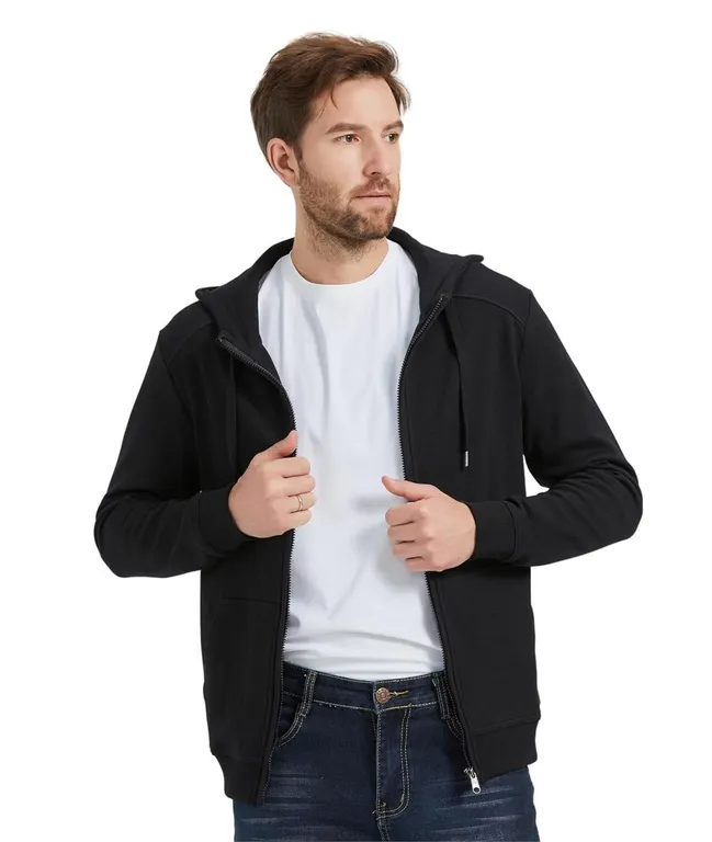 cocoFleur Mens Full Zip Hooded Sweatshirt XL