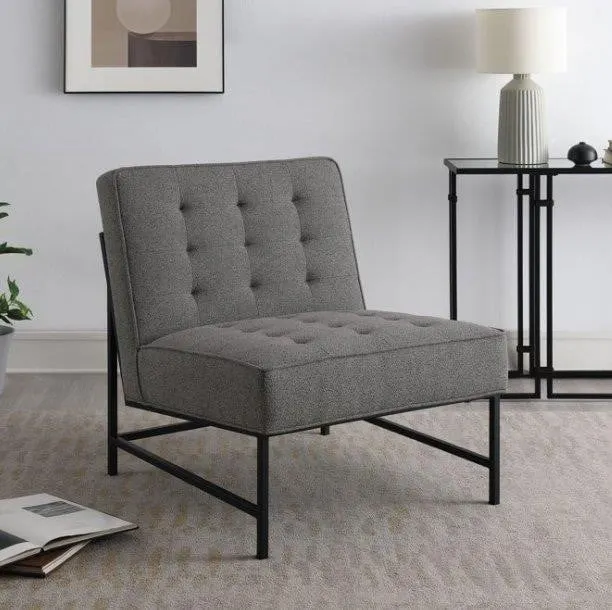Ariya Tufted Fabric Accent Chair Dark Gray