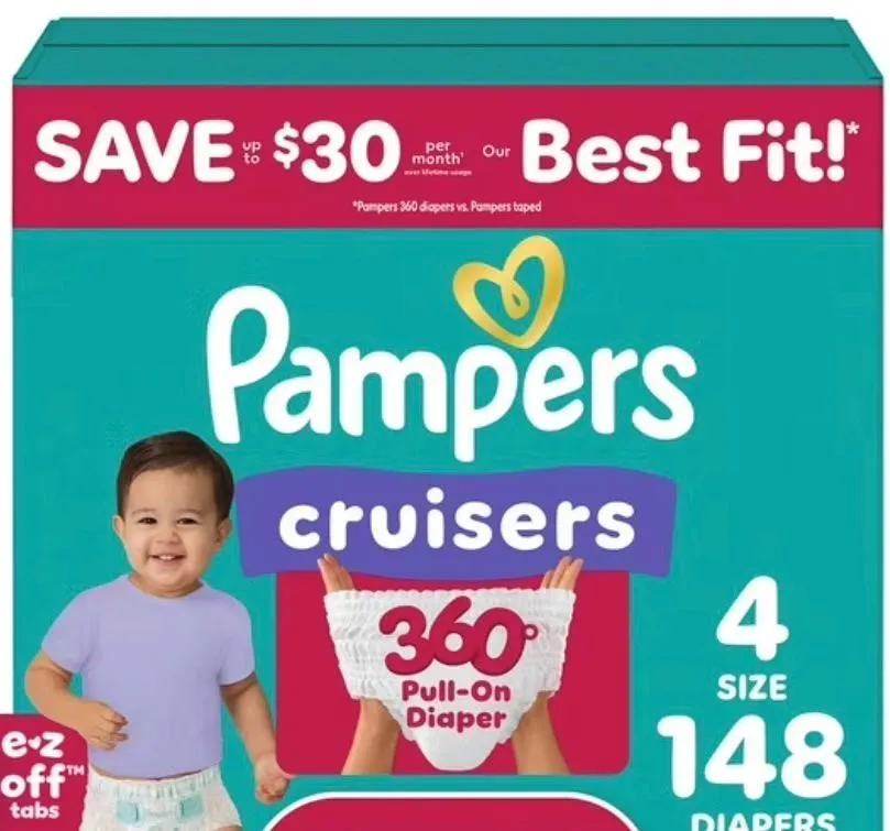 Pampers Cruisers 360 Diapers Size 4 148ct