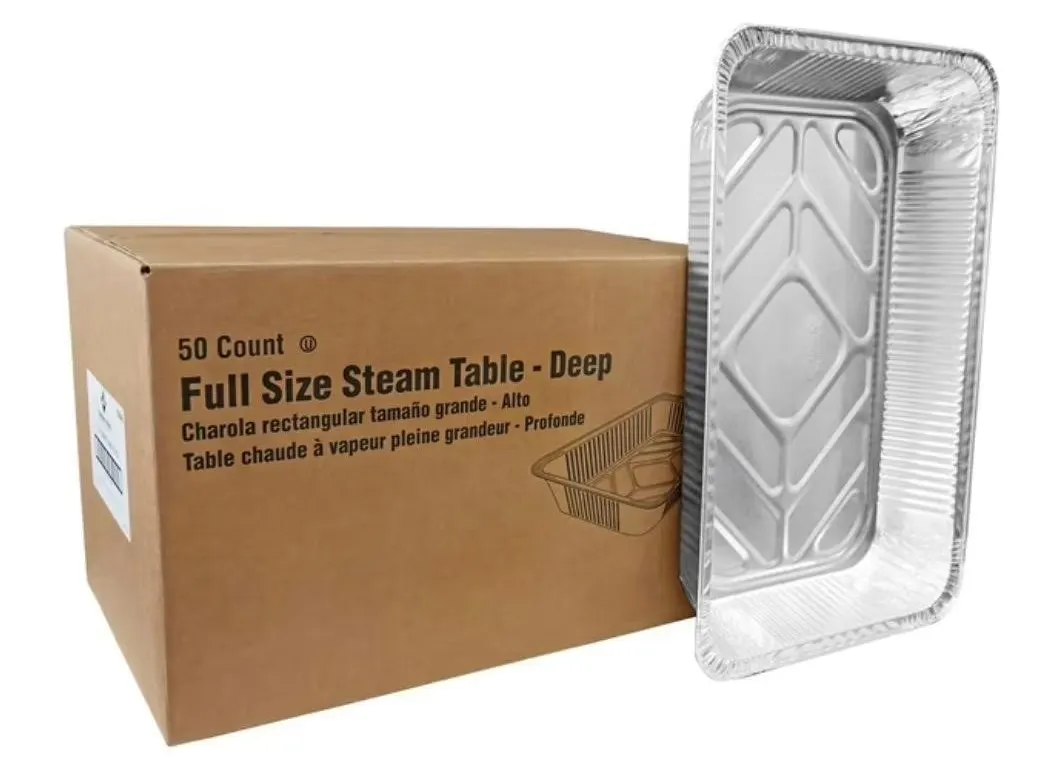 Full Size Aluminum Steam Table Pans 50ct