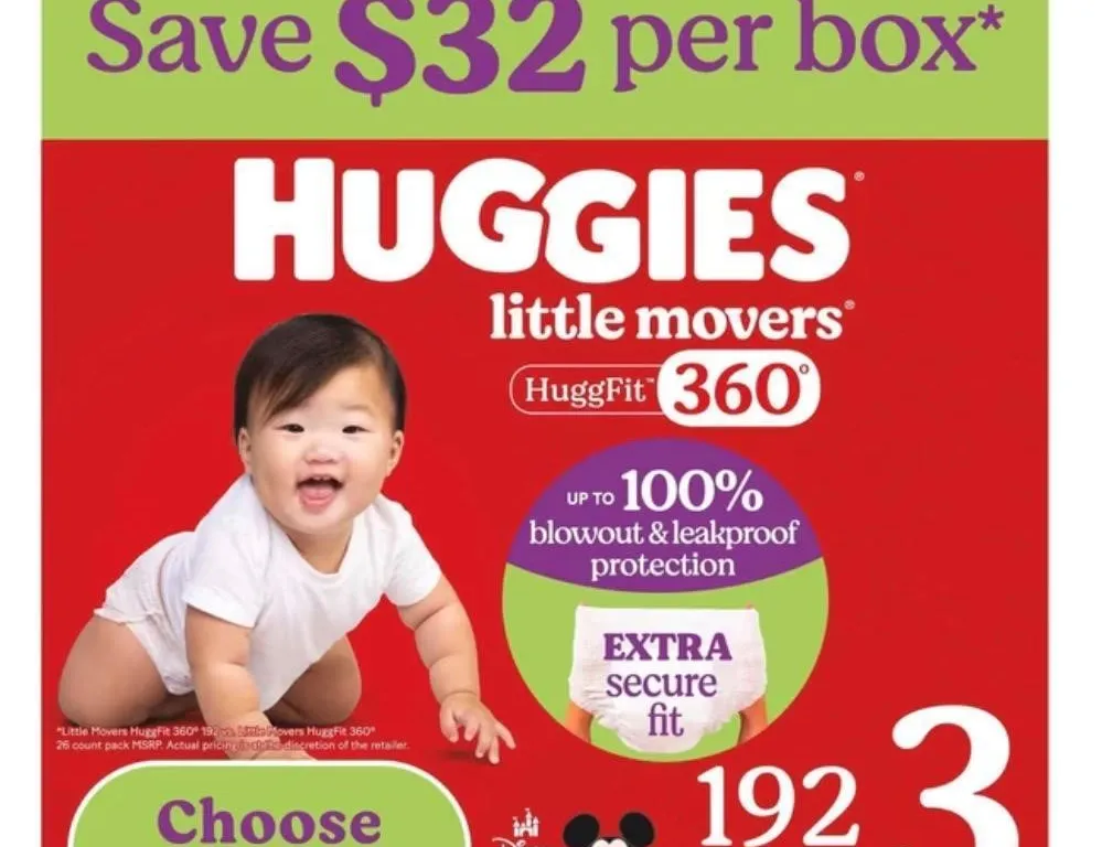 Huggies Little Movers HuggFit 360 Diapers Size 3