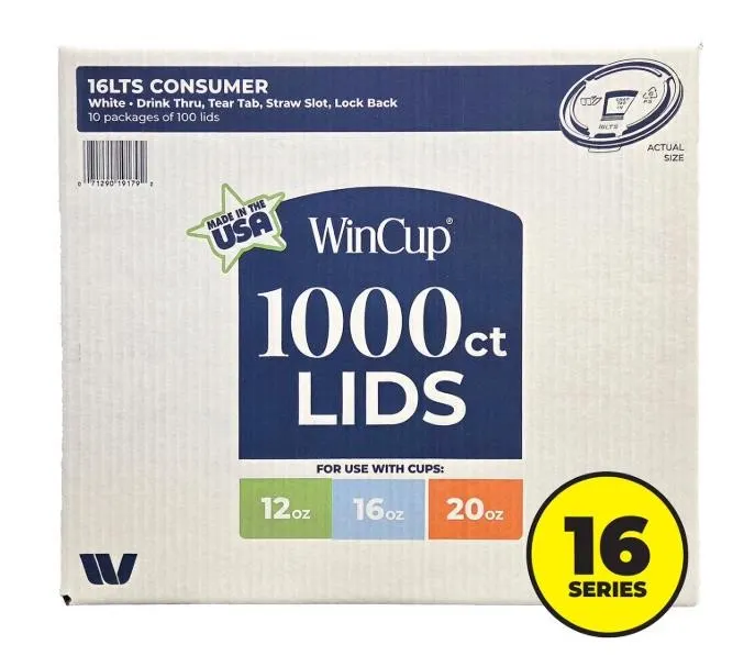 Wincup 16 Series Drink Thru Lids 12-20oz 1000ct