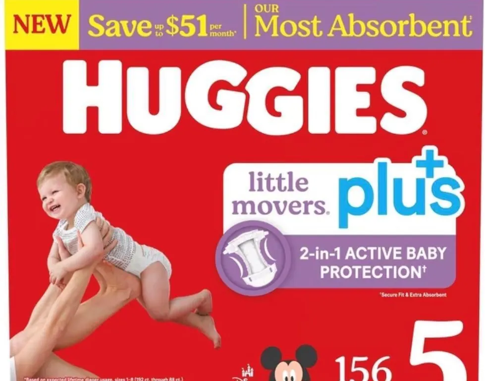 Huggies Little Movers Plus Baby Diapers Size 3-7