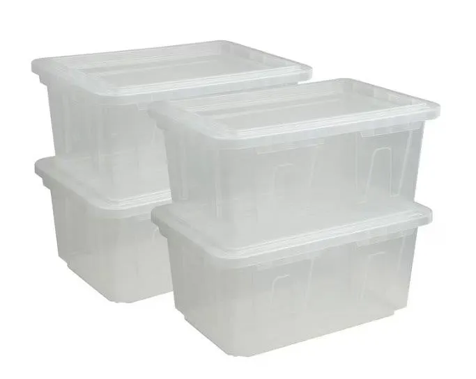 qt Clear Storage Tote 4pk 17.2x25.7x12in
