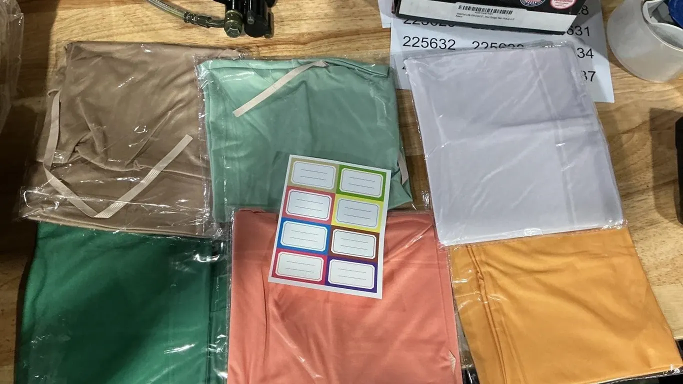 Assorted Fabric Storage Bags With Adhesive Labels