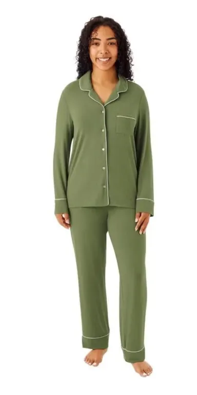 Dreammark Notch Collar Pajama Set Womens M