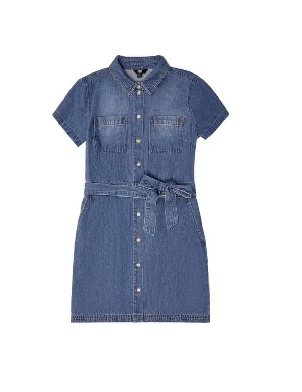 Frye Belted Denim Mini Dress Size S