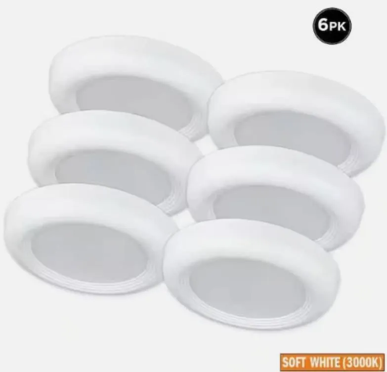 Commercial Electric 6 LED Disk Light 6pk 3000K