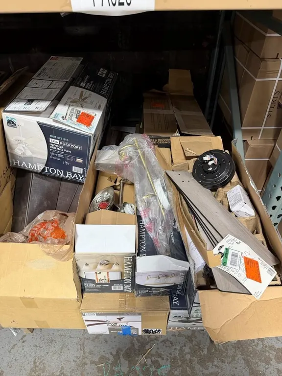 Mixed Lot Of Hampton Bay Ceiling Fans And Lighting