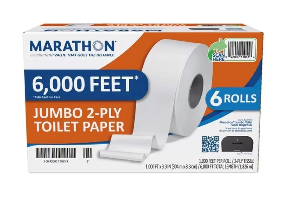 Marathon 1105514 Jumbo Toilet Paper 6pk 6000ft