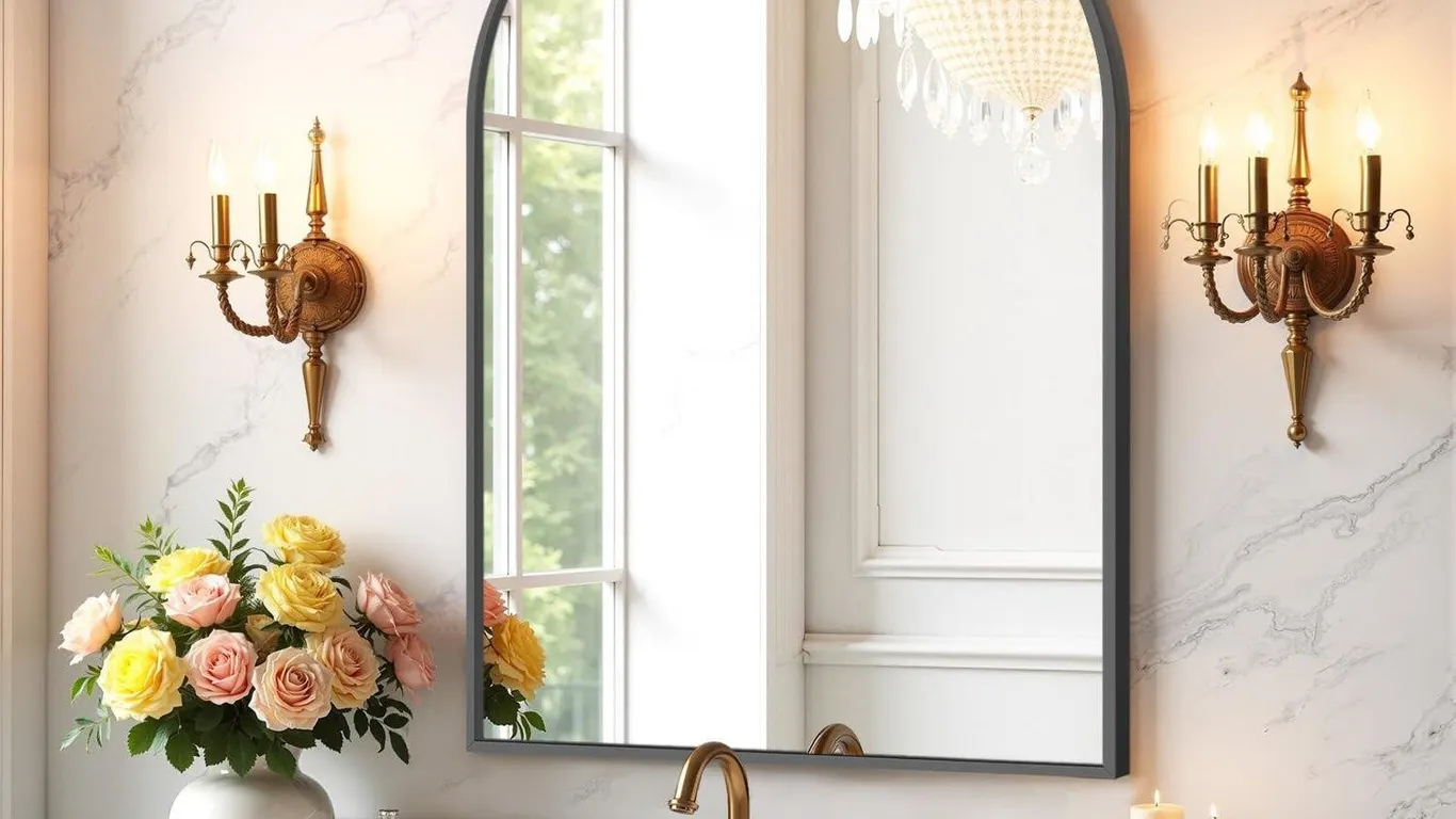 Atilioo Arched Bathroom Vanity Mirror 30x20 Inch