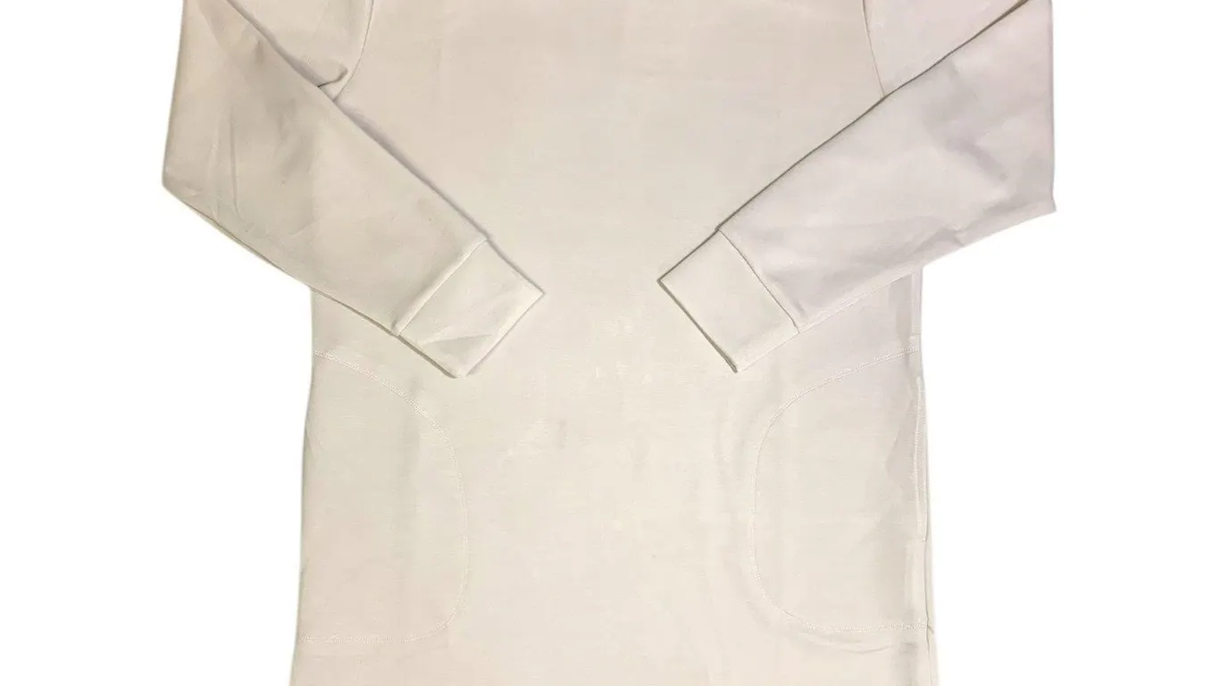 Sandwash Long Sleeve Mini Dress Cream Size L