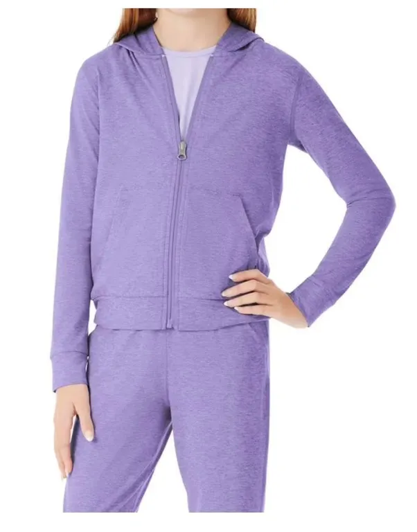 Girls Soft Zip Up Jacket Size L 10-12