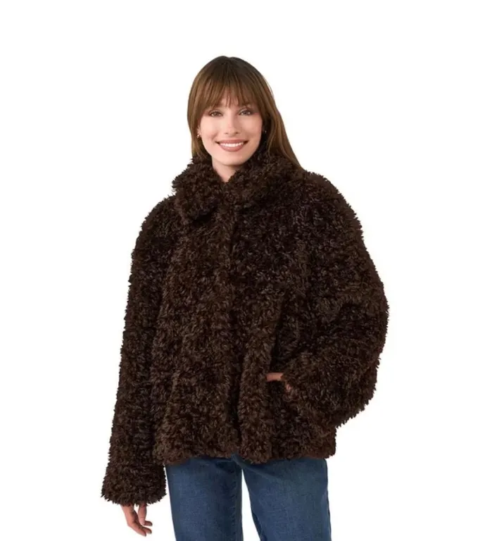 Edited By Maren Morris Womens Faux Fur Jacket