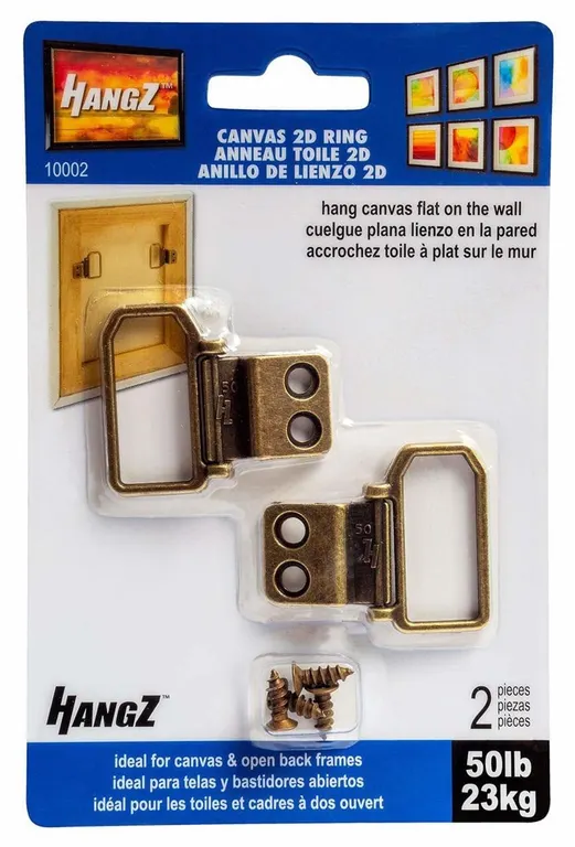HangZ 10002 Flat Mount D Ring 50LB 2pk