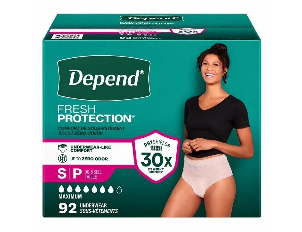 Depend Fit-Flex Incontinence Underwear Size S 92ct