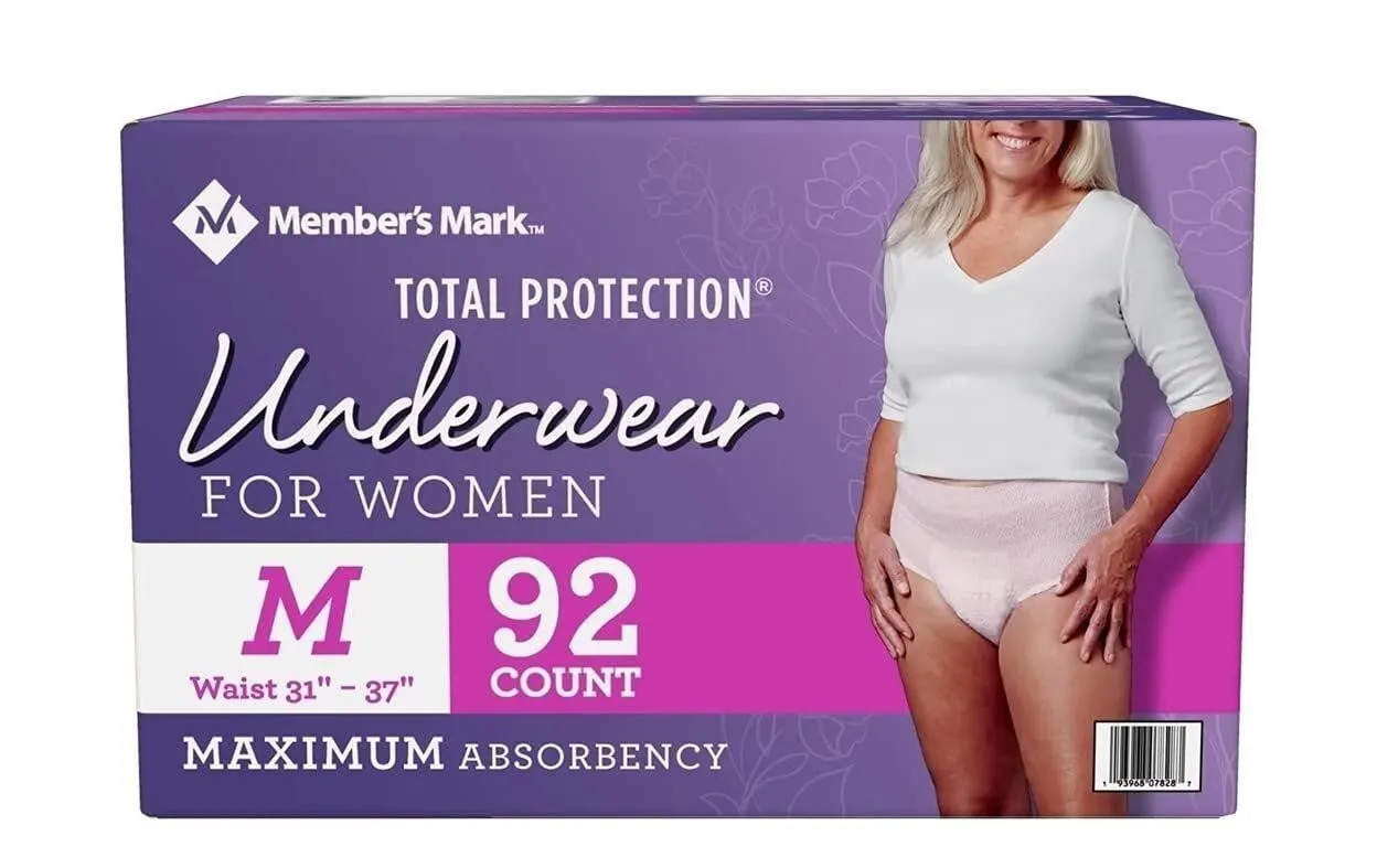Womens Incontinence Underwear Medium 92ct
