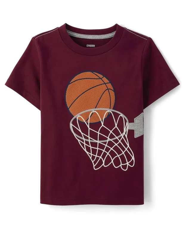 Gymboree Basketball Graphic T-Shirt Maroon Size 12