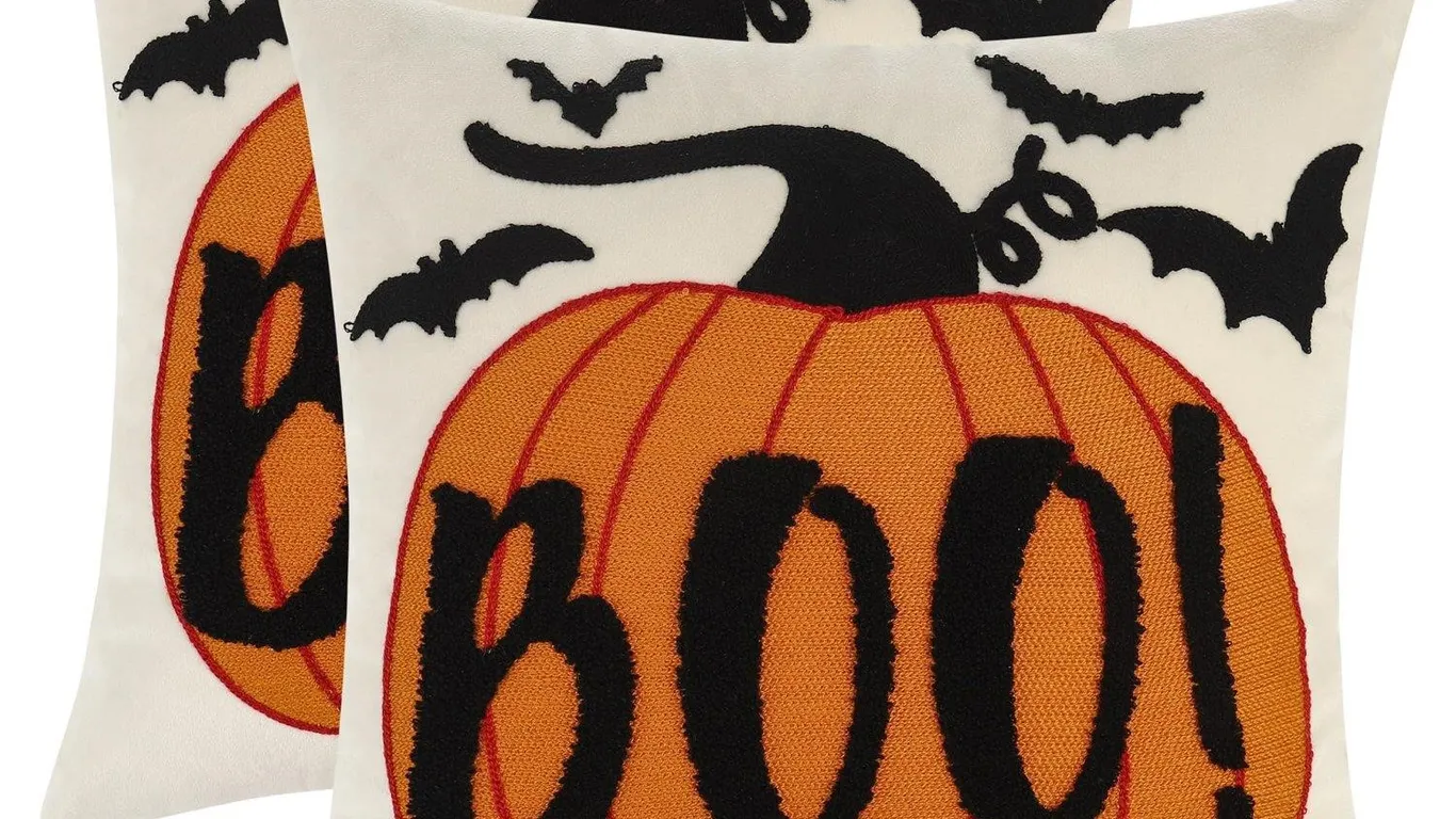 Luoyehk Halloween Pumpkin Boo Pillow Covers 18x18