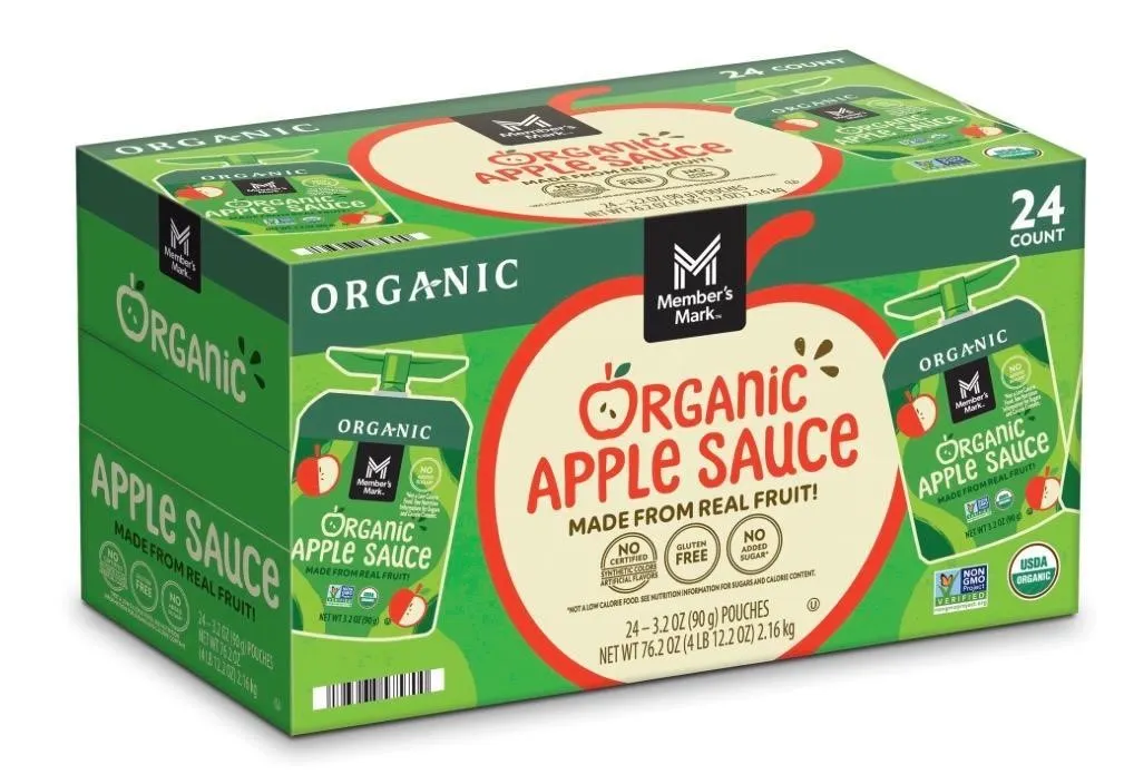 Organic Apple Sauce Pouches 3.2oz 24ct