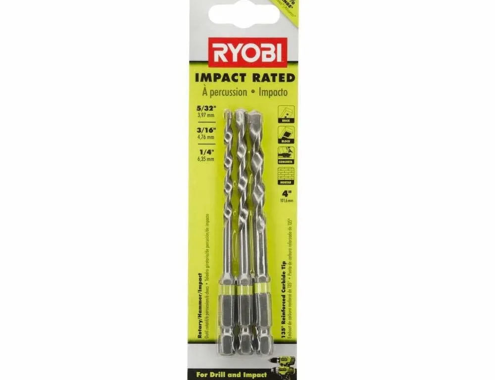 Ryobi AR2043 Impact Rated Masonry Drill Bit Set