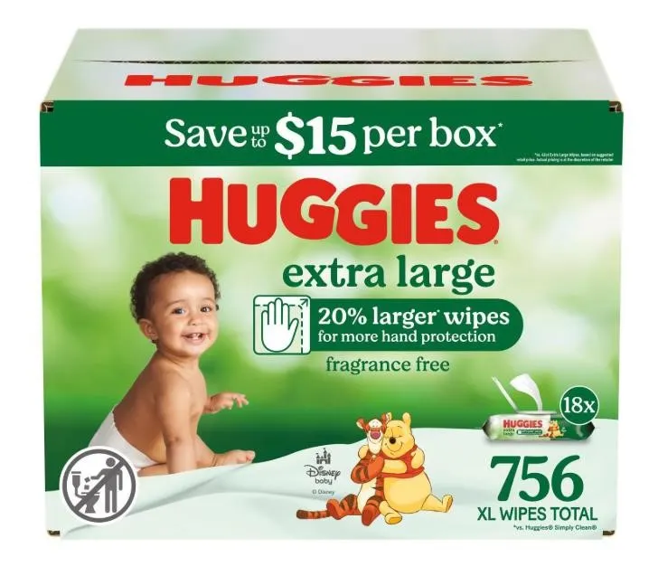 Huggies Extra Large Baby Wipes 18pk