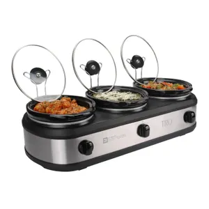 Tru Triple Buffet Server 7.5 Quart Slow Cooker