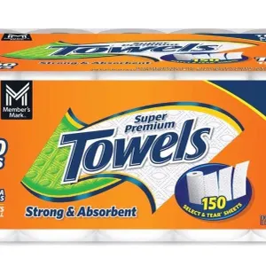 Super Premium 2-Ply Paper Towels 150 Sheets 15pk