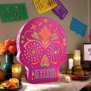 Pre-Lit Color Changing Skull