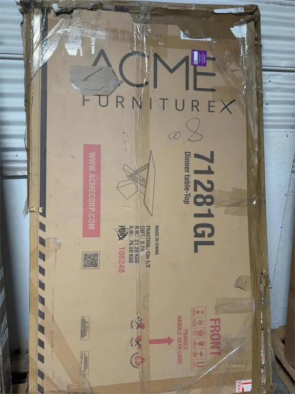 Acme Furniture 71281GL Dinner Table Top