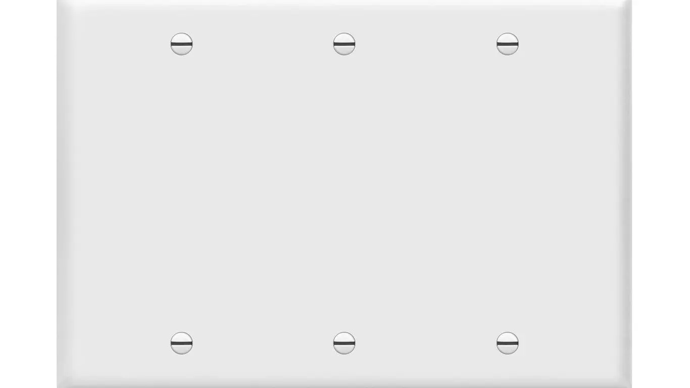 Enerlites 8803-W Blank Wall Plate 3 Gang White