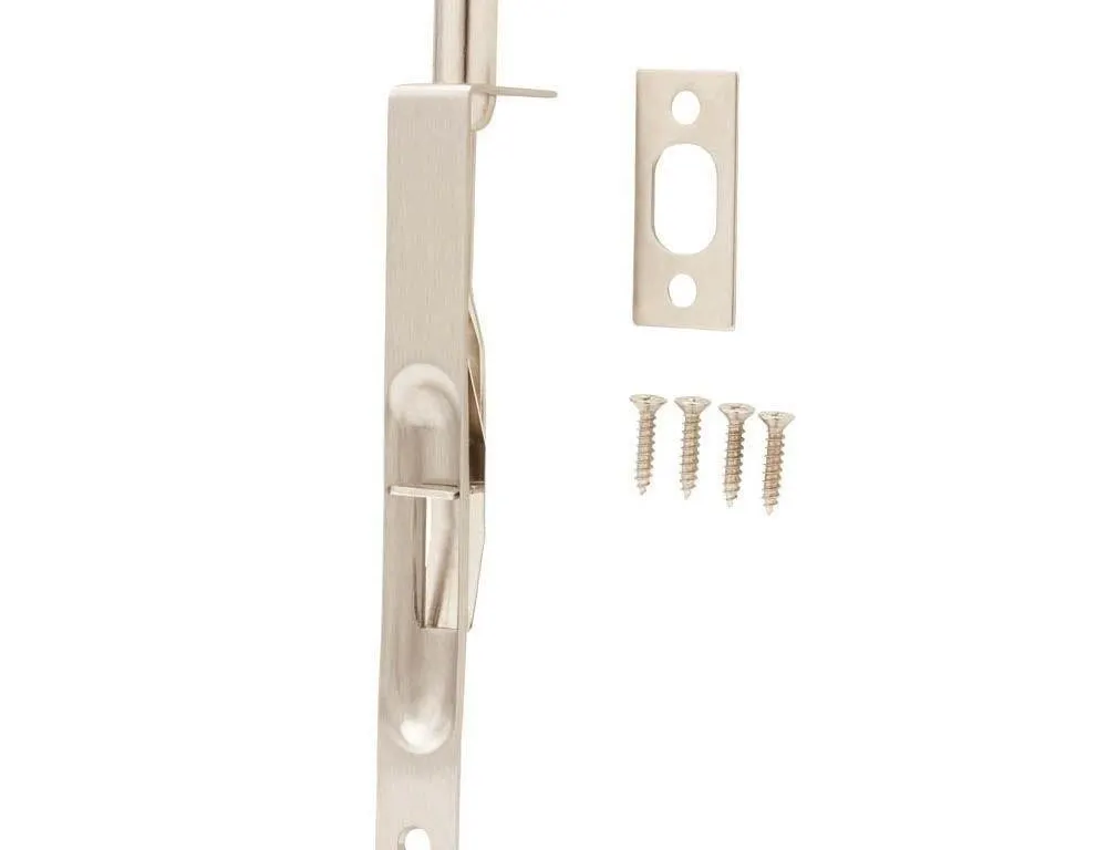 Everbilt 6 in. Satin Nickel Flush Bolt