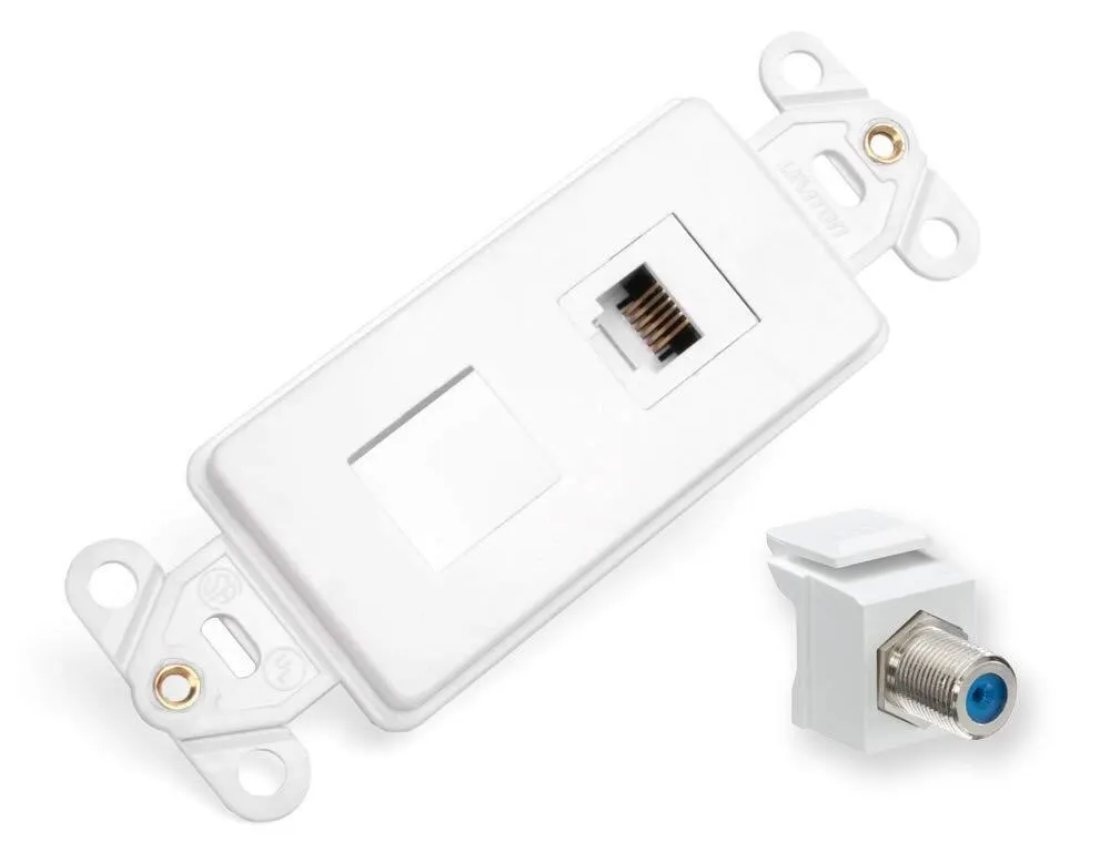 Leviton 41658-W Decora Wall Jack Insert Kit