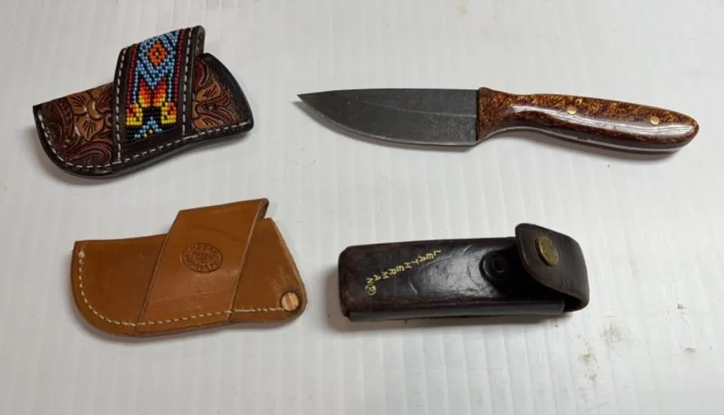 Fixed Blade Knife and Leather Sheaths