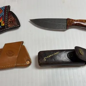 Fixed Blade Knife and Leather Sheaths