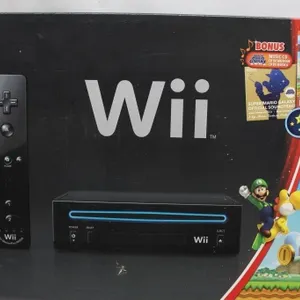 Nintendo Wii Black Console Bundle w/ Mario Bros.