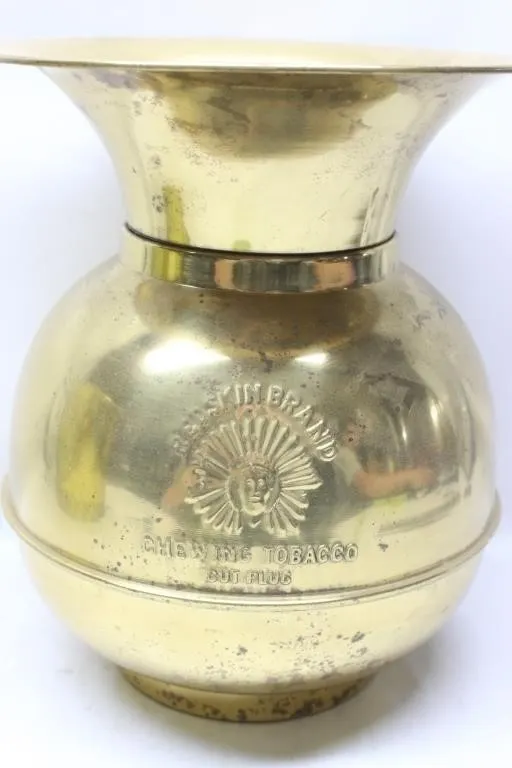 Redskin Brand Chewing Tobacco Cut Plug brass