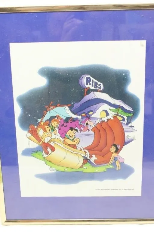 Flintstones 'Ribs' Animation Cel Print, Framed