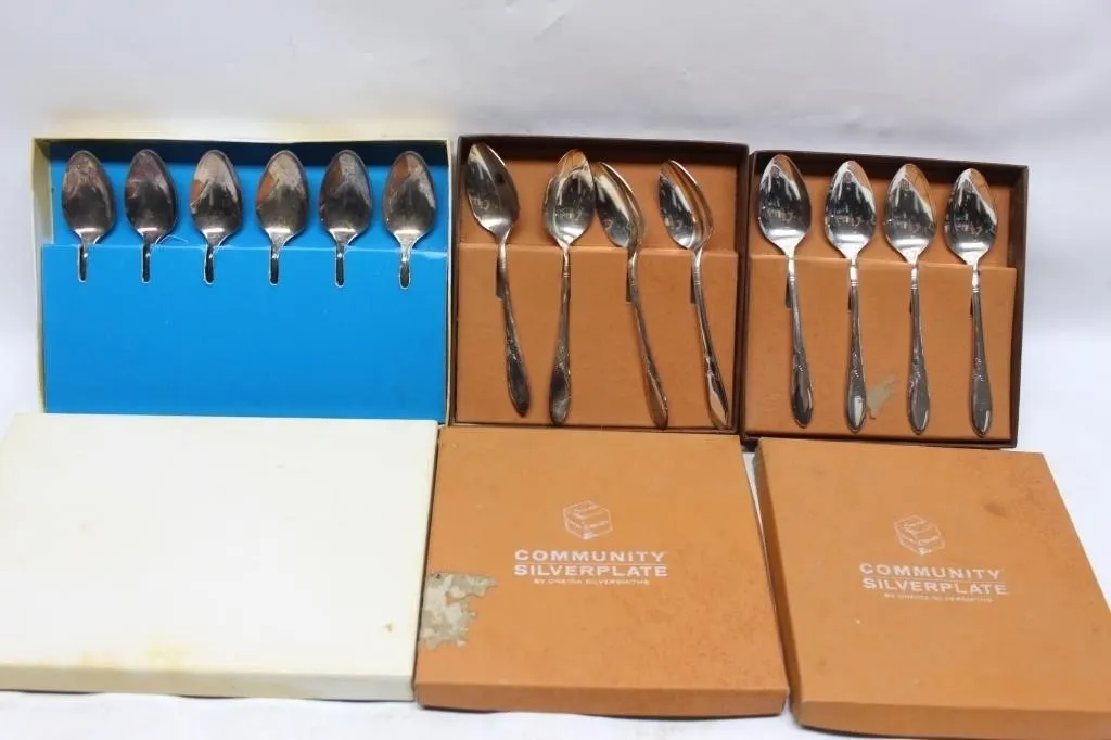 Community Silverplate Spoons, 3 Boxed Sets