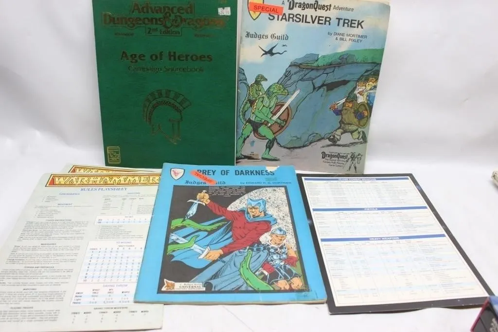 AD&D 2nd Edition & DragonQuest RPG Book Lot