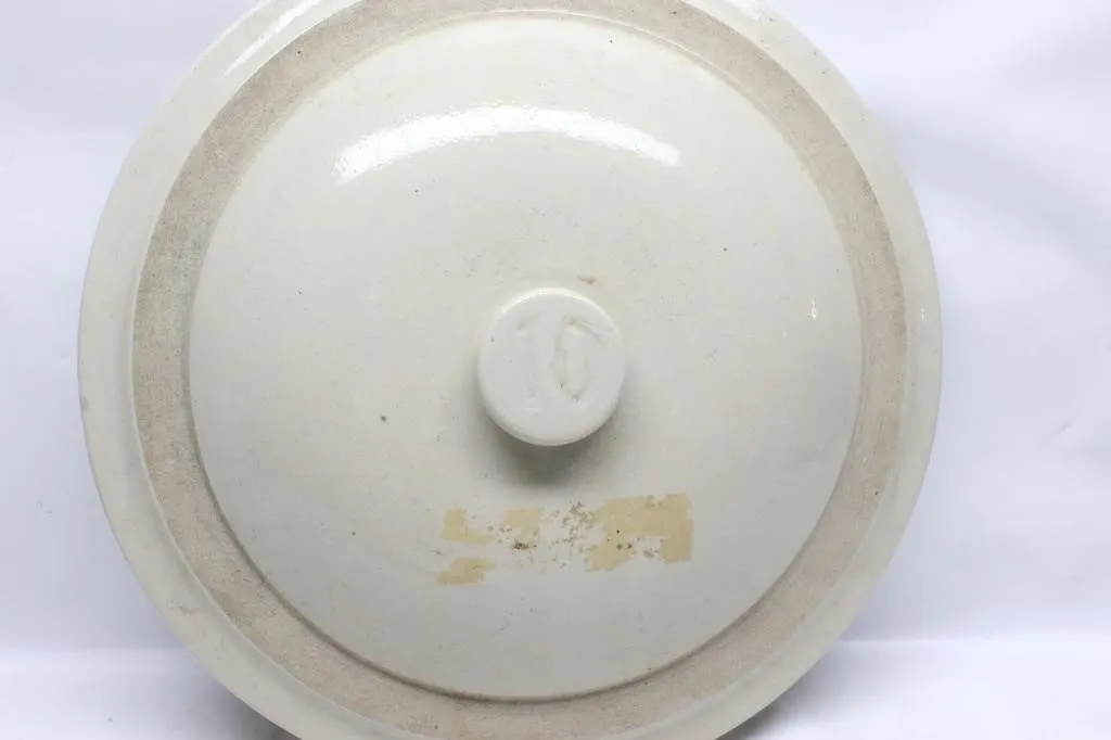 Stoneware Crock Lid & Cast Iron Skillets