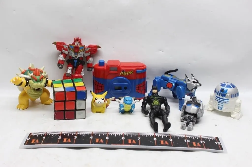 Toy Figure Lot: Bowser, Robots, Pokemon, Batman,