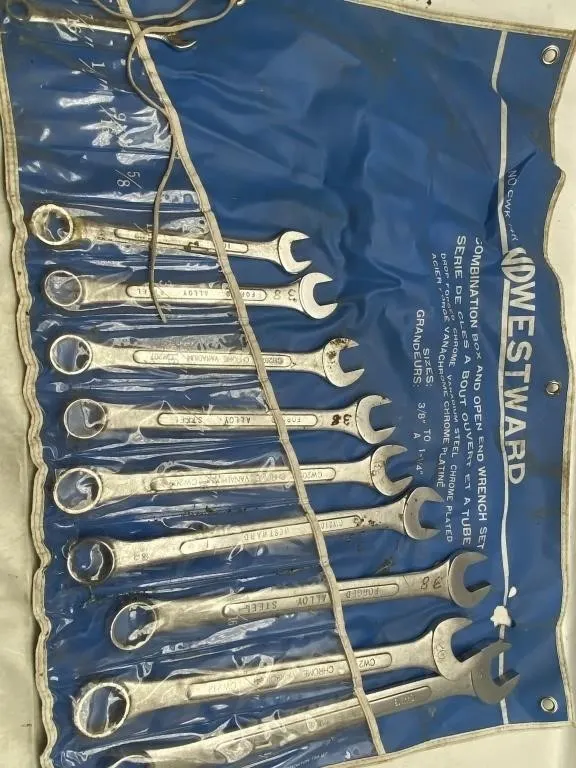 Westward Combination Wrench Set, 3/8" to 1-1/4"