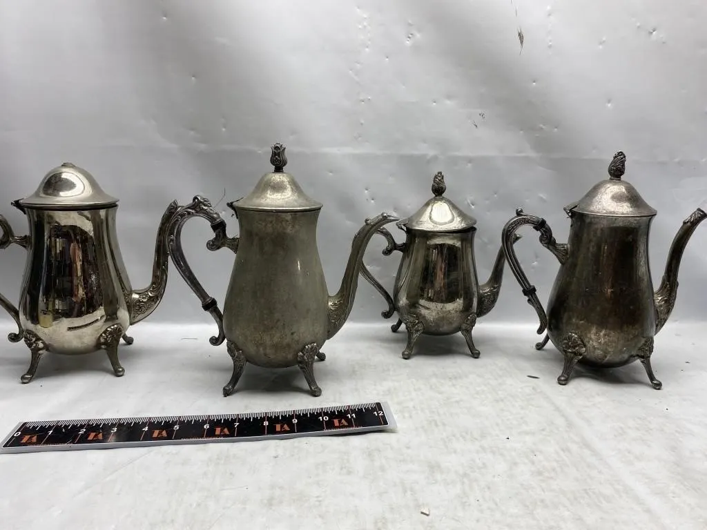 Silverplate Teapot Set, 4 Pieces