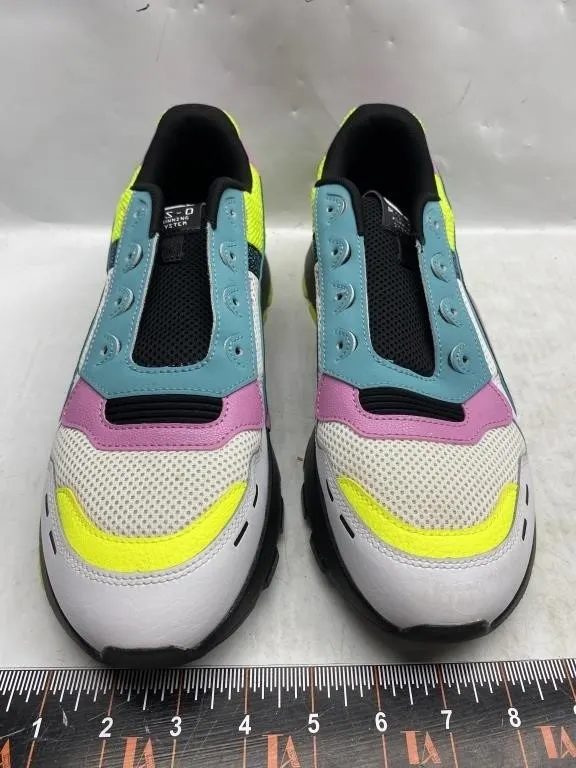 Colorful multicolor athletic running sneakers,