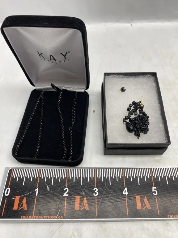 Kay Jewelers necklace and black beaded jewelry set