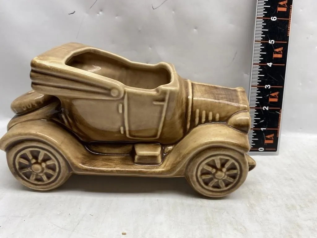 Ceramic Vintage Model T Car Planter