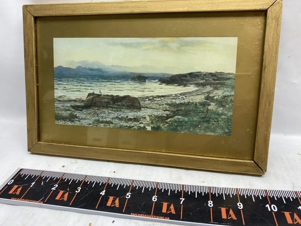 Framed Coastal Seascape Print, Gold Frame