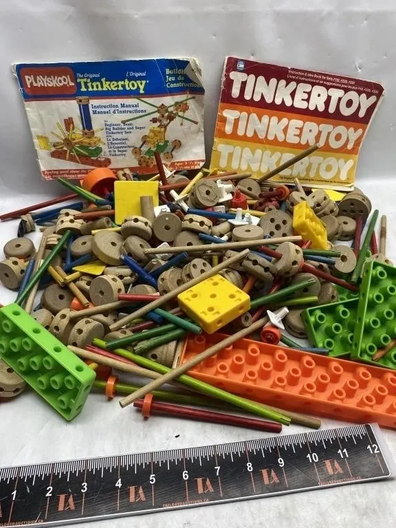 Vintage Playskool Tinkertoy Set with Manuals
